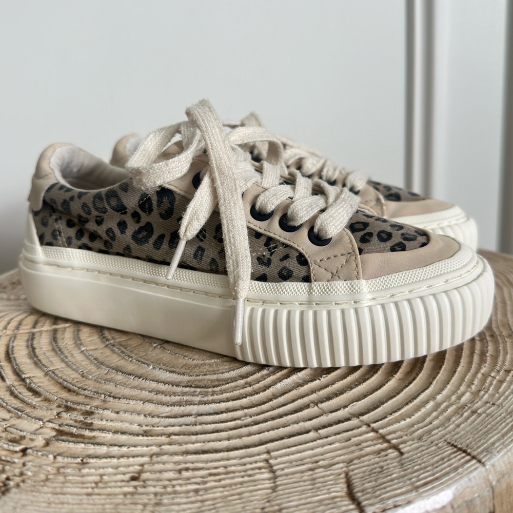 Zara Girl's Animal Print Beige Sneaker Size 2 US/EU 33 - Picture 4 of 14